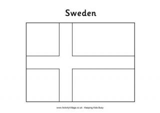 Sweden Flag Colouring Page
