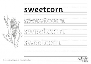 Sweetcorn Handwriting Worksheet