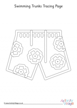 Swimming Trunks Tracing Page