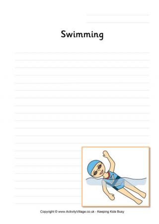 Swimming Writing Page