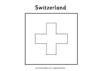 Switzerland Flag Colouring Page