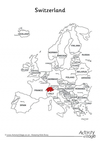 Switzerland On Map Of Europe
