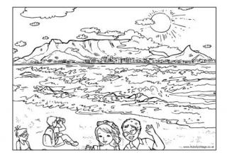 Table Mountain Colouring Page