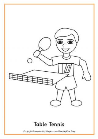 Table Tennis Colouring Page