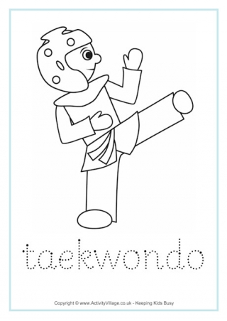 Taekwondo Tracing Worksheet