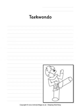 Taekwondo Writing Page