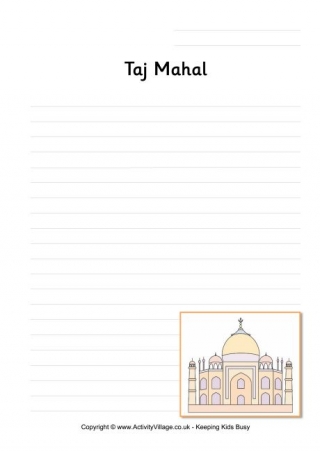 Taj Mahal Writing Page