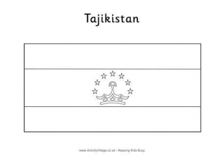 Tajikistan Flag Colouring Page