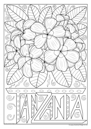 Tanzania National Flower Colouring Page
