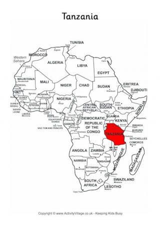 Tanzania On Map Of Africa