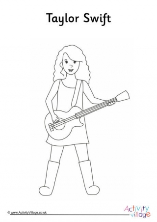 Taylor Swift Colouring Page