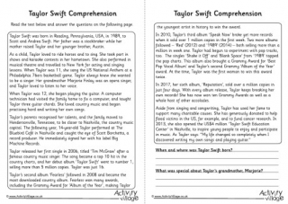 Taylor Swift Comprehension