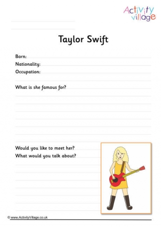 Taylor Swift Worksheet