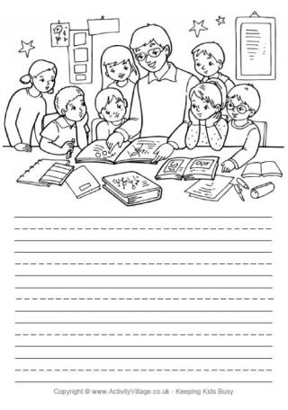Teacher and Children Story Paper