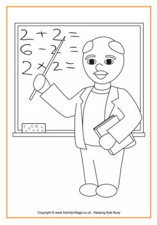 Teacher Colouring Page 2