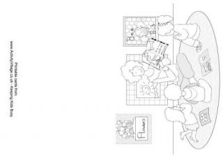 Teacher Reading Colouring Card