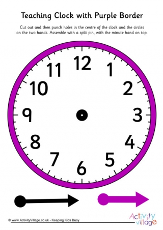 Teaching Clock Purple Border