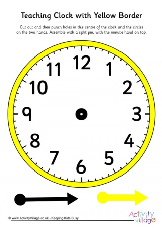 Teaching Clock Yellow Border