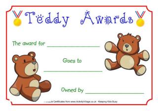 Teddy Awards Certificate