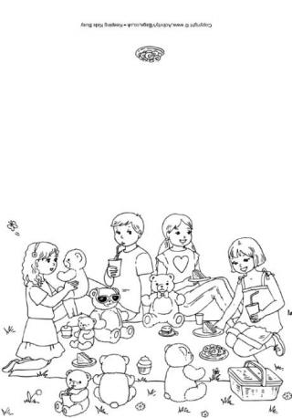 Teddy Bears' Picnic Colouring Card