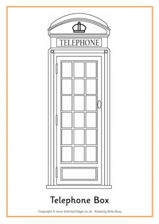 Telephone Box Colouring Page