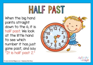 Telling Time Half Past Poster