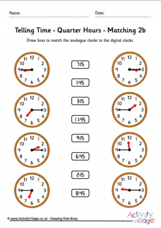 telling time worksheets