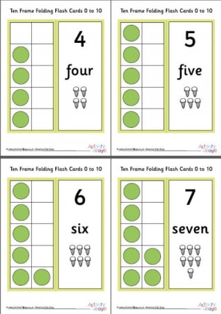 Ten Frame Flash Cards