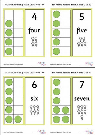 Ten Frame Flash Cards