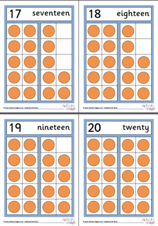 Ten Frame Posters 11 to 20