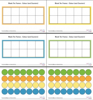 Ten Frames - Large Blank with Counters