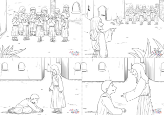 Ten Lepers Colouring Pages