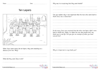 Ten Lepers Comprehension