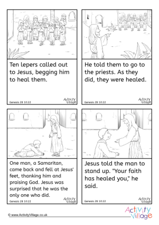 Ten Lepers Story Sequencing Cards