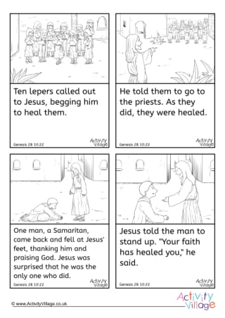 Ten Lepers Story Sequencing Cards