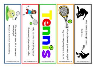 Tennis Bookmarks - Jokes