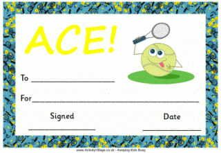 Tennis Certificate - Ace