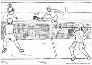 Tennis Match Colouring Page