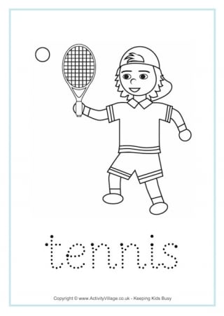 Tennis Tracing Worksheet