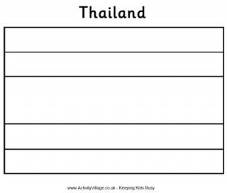 Thailand Flag Colouring Page