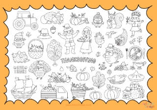 Thanksgiving Colouring Placemat 1