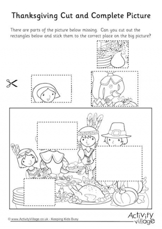 Thanksgiving Cut and Complete the Picture