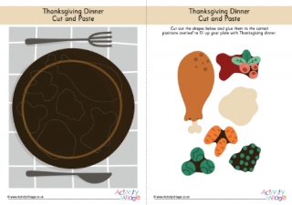 Thanksgiving Dinner Cut And Paste