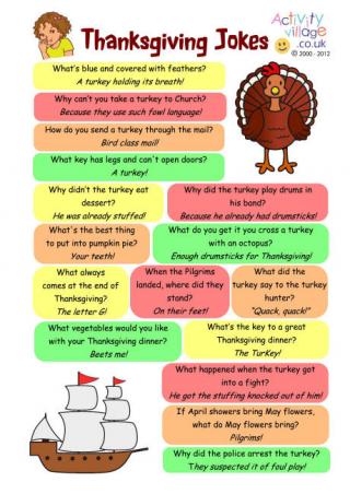 Thanksgiving Jokes Printable