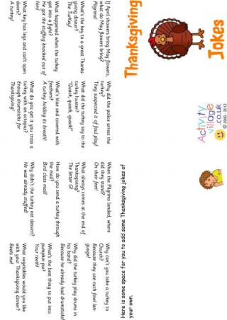 Thanksgiving Jokes Booklet