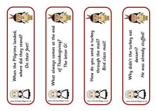 Thanksgiving Jokes Bookmarks 2