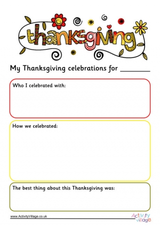 Thanksgiving Journal Page