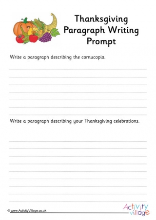 Thanksgiving Paragraph Writing Prompt