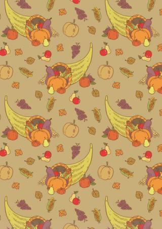 Thanksgiving Scrapbook Paper Cornucopia