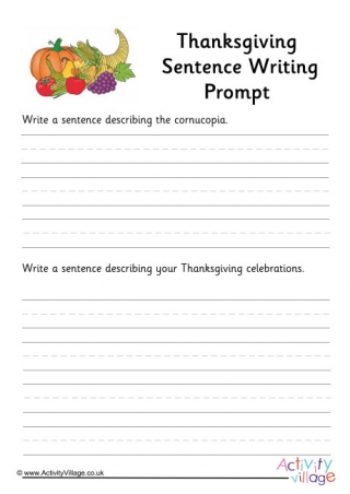 Thanksgiving Sentence Writing Prompt